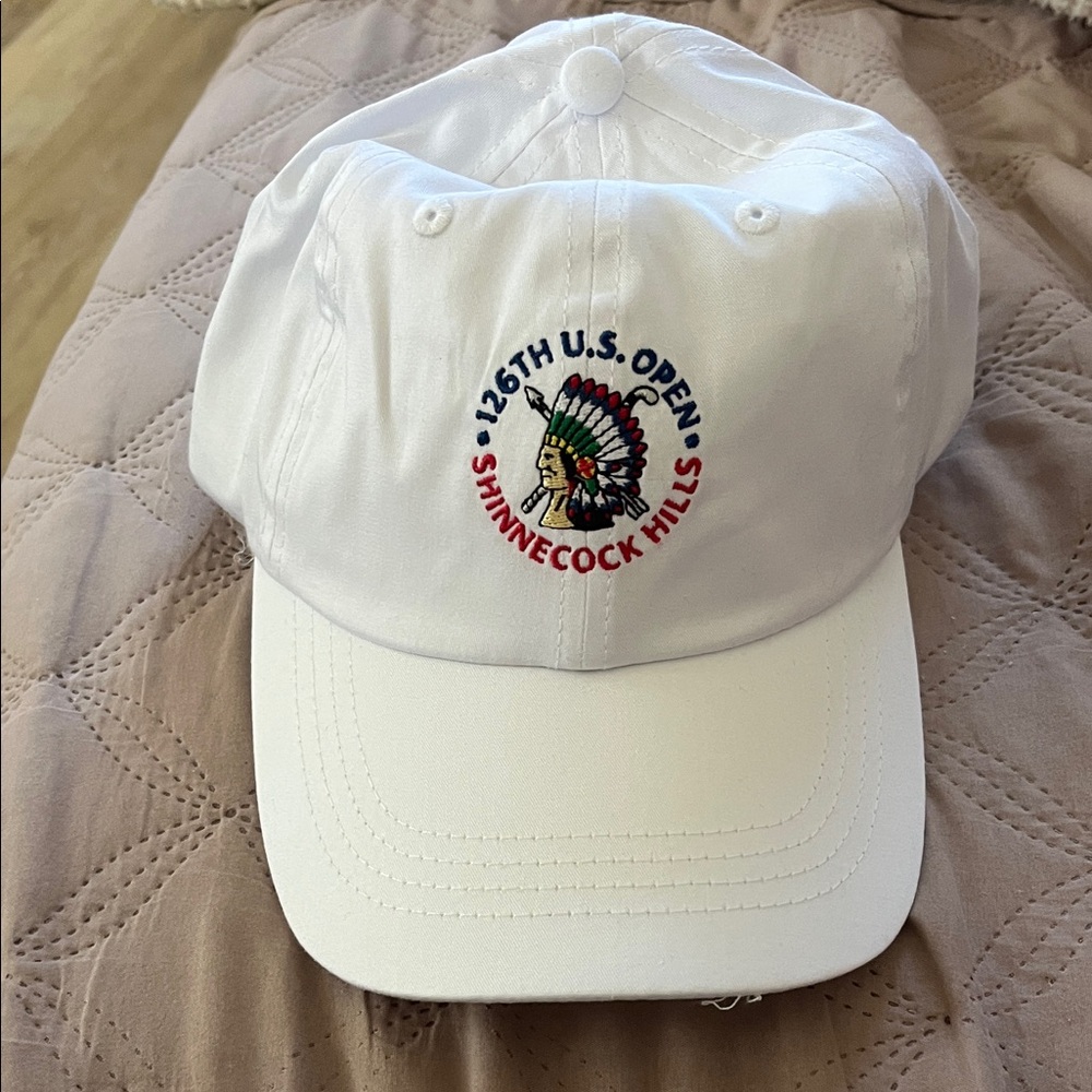 Peter Millar White Baseball Cap with Red Embroidery